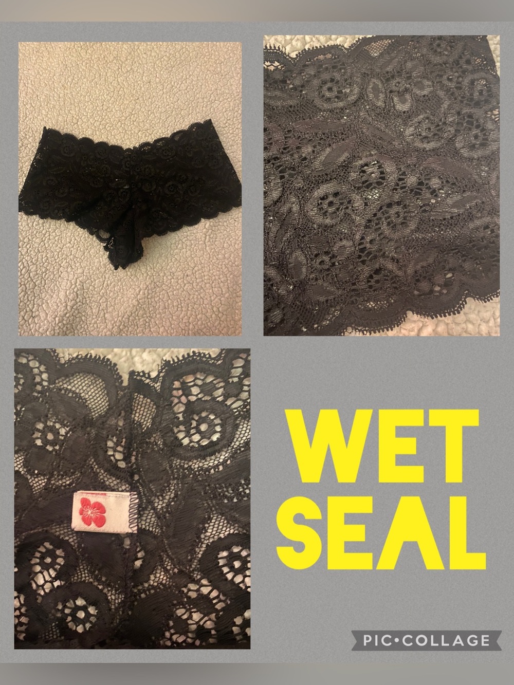 Black lace cheeky lingerie Wet Seal size M